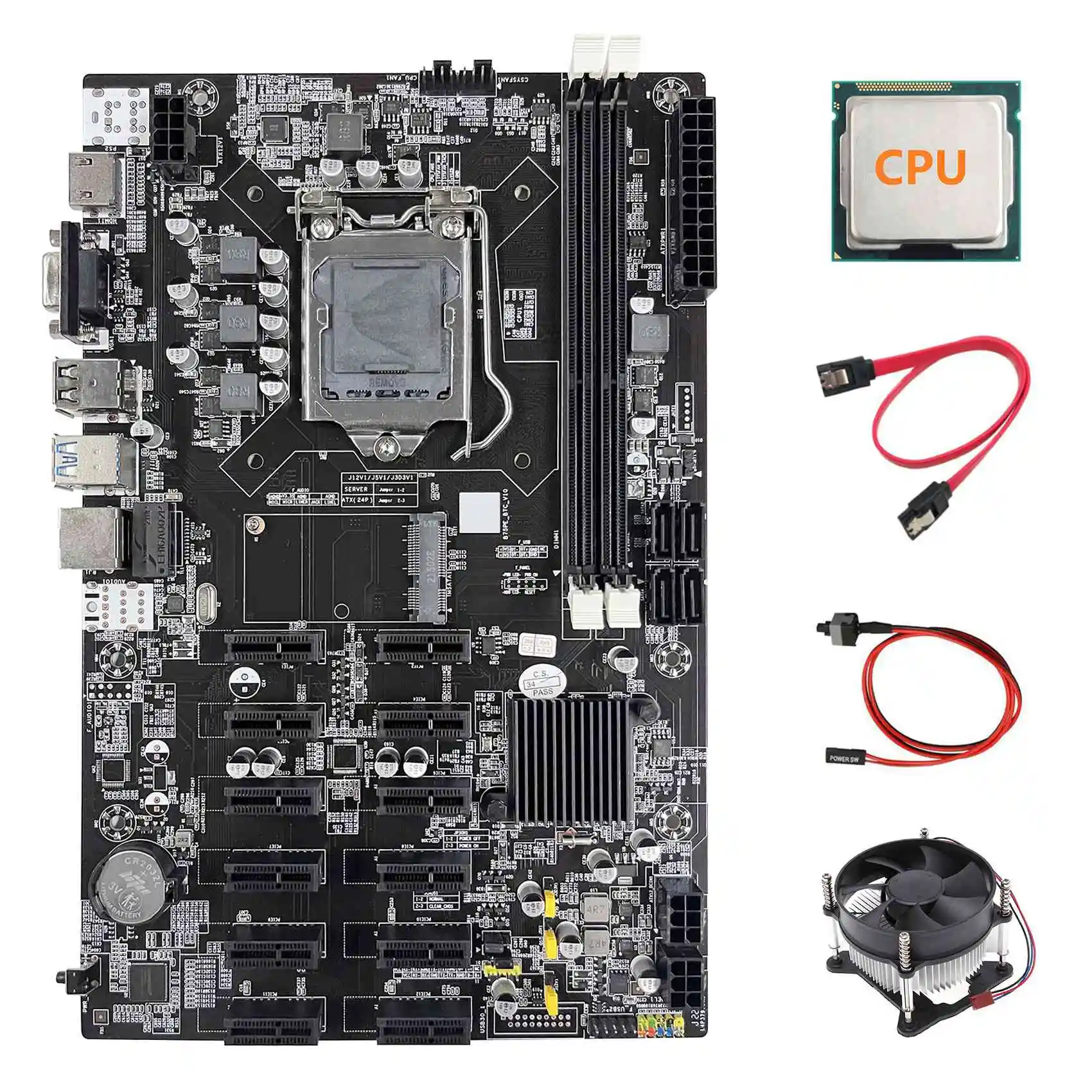 Материнская плата для майнинга B75 12 PCIE ETH + случайный ЦП + вентилятор + SATA кабель + коммутационный кабель LGA1155 MSATA DDR3 B75 BTC материнская плата для м...
Материнская плата для майнинга B75 12 PCIE ETH + случайный ЦП + вентилятор + SATA кабель + коммутационный кабель LGA1155 MSATA DDR3 B75 BTC материнская плата для м...