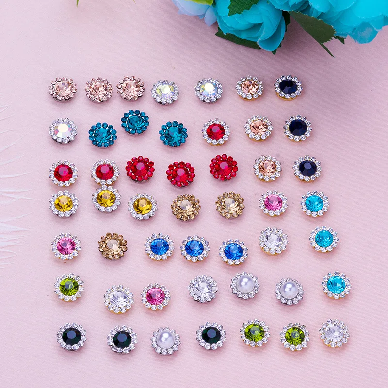 8mm 10mm 12mm Crystal Sunflower Rhinestones Glass Crystal Stone Strass Diamond Metal Base For Sewing Button
8mm 10mm 12mm Crystal Sunflower Rhinestones Glass Crystal Stone Strass Diamond Metal Base For Sewing Button
