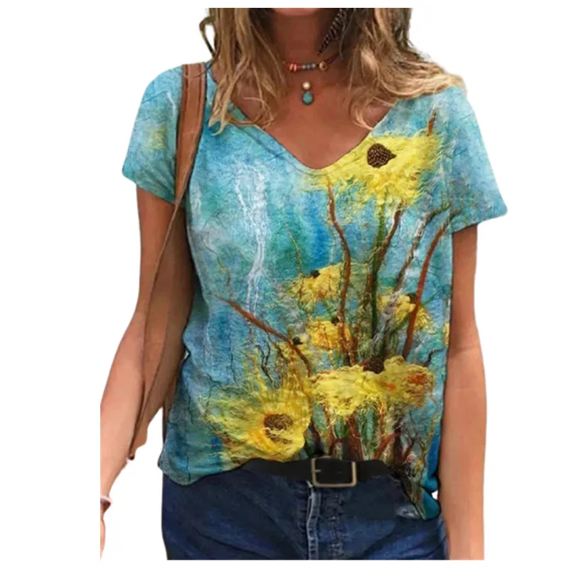 3D Sunflower Print Women Summer T Shirt Fashion V-Neck Streetwear Ladies Plus Size Loose Tops Casual Pullover Short Sleeve Tees
3D Sunflower Print Women Summer T Shirt Fashion V-Neck Streetwear Ladies Plus Size Loose Tops Casual Pullover Short Sleeve Tees