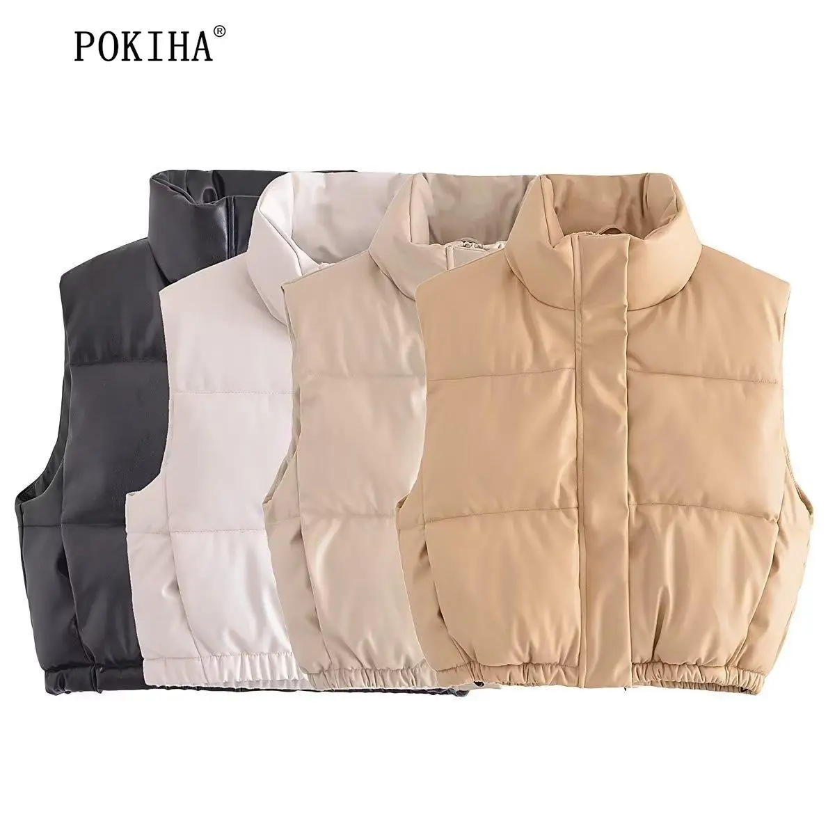 Pokiha новинка, Модный женский плотный теплый укороченный жилет из искусственной кожи с подкладкой, винтажная женская верхняя одежда на молнии с высоким воротником, шикарные топы
Pokiha новинка, Модный женский плотный теплый укороченный жилет из искусственной кожи с подкладкой, винтажная женская верхняя одежда на молнии с высоким воротником, шикарные топы