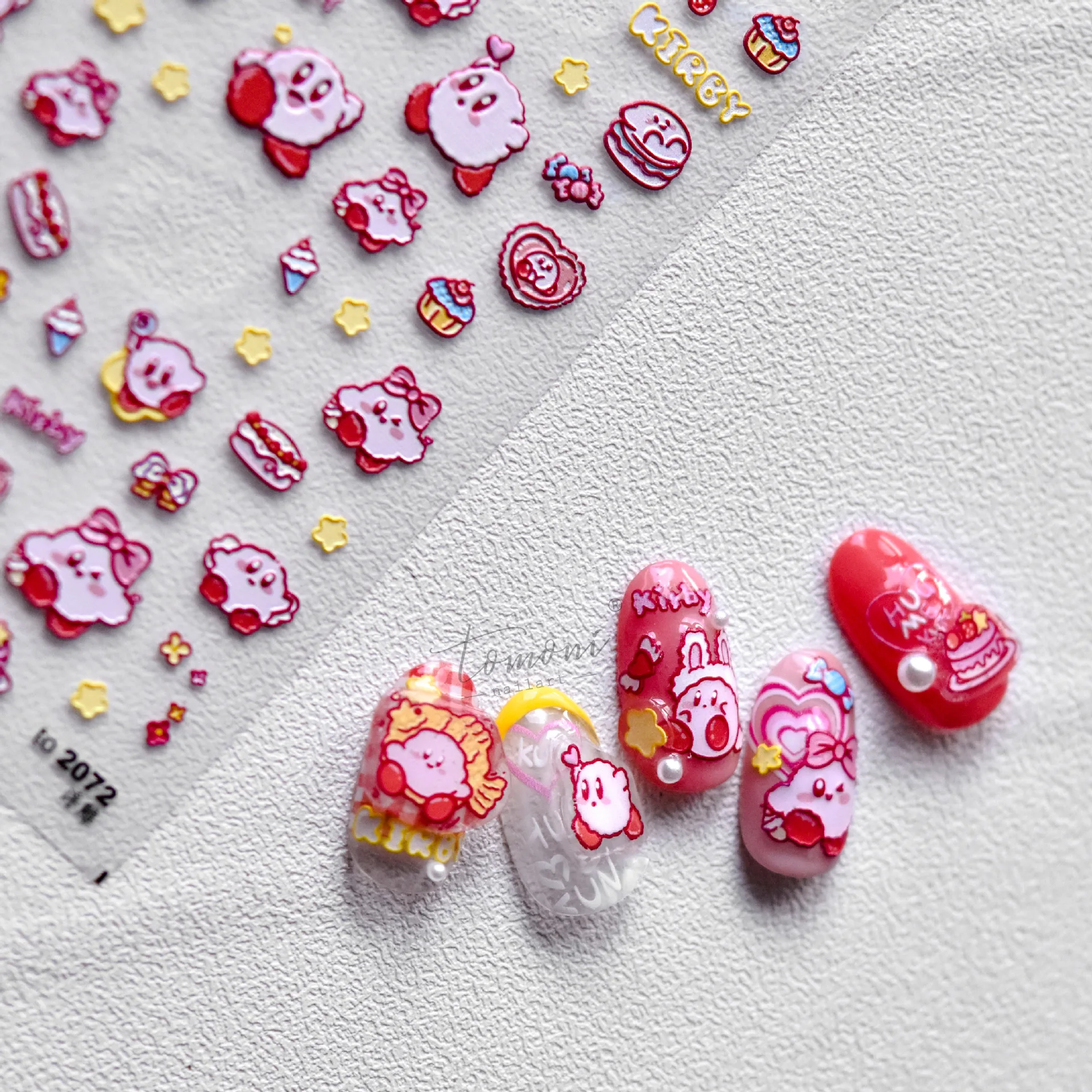 2022 New Anime Cartoon Cute Star Kirby Nail Sticker 5D Three-dimensional Relief Luxury Autumn and Winter Nail Stickers Wholesale
2022 New Anime Cartoon Cute Star Kirby Nail Sticker 5D Three-dimensional Relief Luxury Autumn and Winter Nail Stickers Wholesale