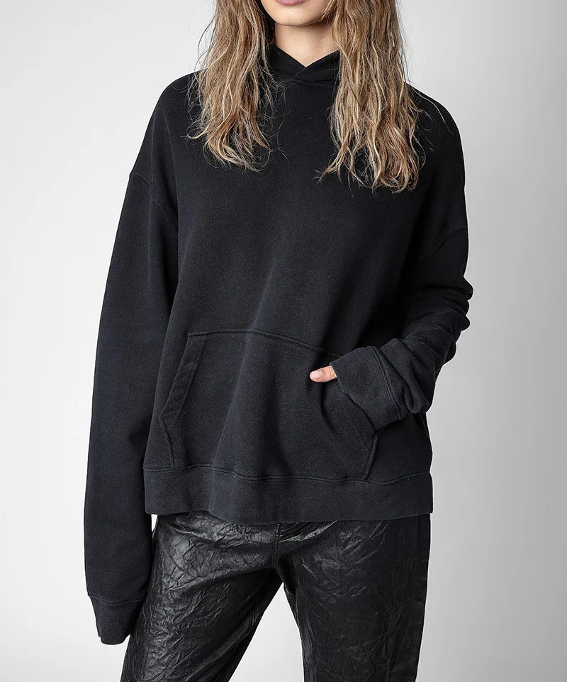 Женские повседневные толстовки с капюшоном в американском стиле, новинка 2023, осень/зима, классические черные пуловеры с вышивкой и буквенным принтом, теплые пуловеры с начесом
Женские повседневные толстовки с капюшоном в американском стиле, новинка 2023, осень/зима, классические черные пуловеры с вышивкой и буквенным принтом, теплые пуловеры с начесом