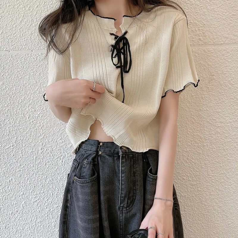 Sweet Short Sleeve T-shirt Women Summer 2022 New Crop Top Clothes Ins Woman Tshirts Edible Tree Fungus T Shirt
Sweet Short Sleeve T-shirt Women Summer 2022 New Crop Top Clothes Ins Woman Tshirts Edible Tree Fungus T Shirt