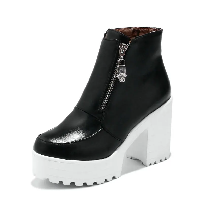Winter White Platform Wedges Chunky High Heels Woman Shoes Zipper Front Women Ankle Boots Plus Size Dropshipping 2022
Winter White Platform Wedges Chunky High Heels Woman Shoes Zipper Front Women Ankle Boots Plus Size Dropshipping 2022