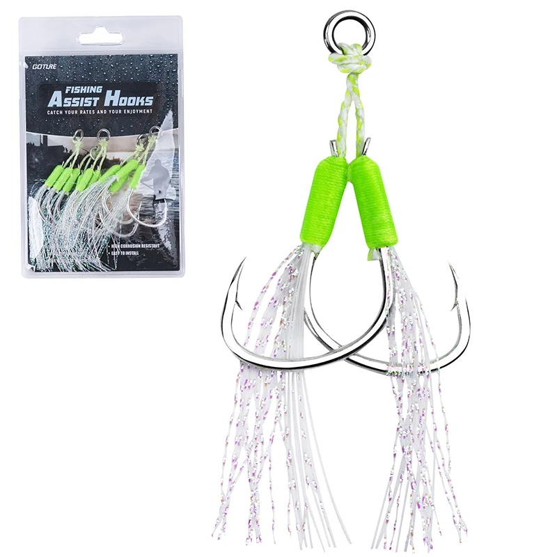 Goture 5pcs/set Carbon Steel Double Hooks #1 #2 #3 Luminous Fishing Hooks Spoon Hooks with Delicate Feathers Fishing Tackle 2022
Goture 5pcs/set Carbon Steel Double Hooks #1 #2 #3 Luminous Fishing Hooks Spoon Hooks with Delicate Feathers Fishing Tackle 2022