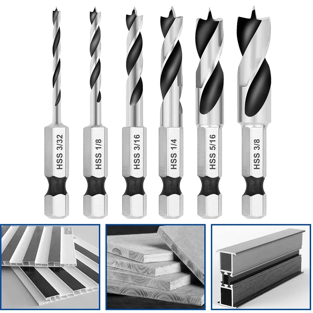 6.35mm 3-Point Stubby Drill Bit Quick Change Hex Shank Drill Bit Set For Woodworking Twisted Drill Power Tools
6.35mm 3-Point Stubby Drill Bit Quick Change Hex Shank Drill Bit Set For Woodworking Twisted Drill Power Tools