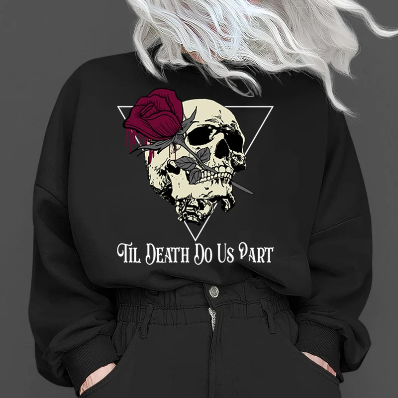 Streetwear Skull with Rose Hoosies Tracksuit for Teenagers Men Tops Boys Unisex Clothing Til Death Do Us Part Print Hoodies
Streetwear Skull with Rose Hoosies Tracksuit for Teenagers Men Tops Boys Unisex Clothing Til Death Do Us Part Print Hoodies