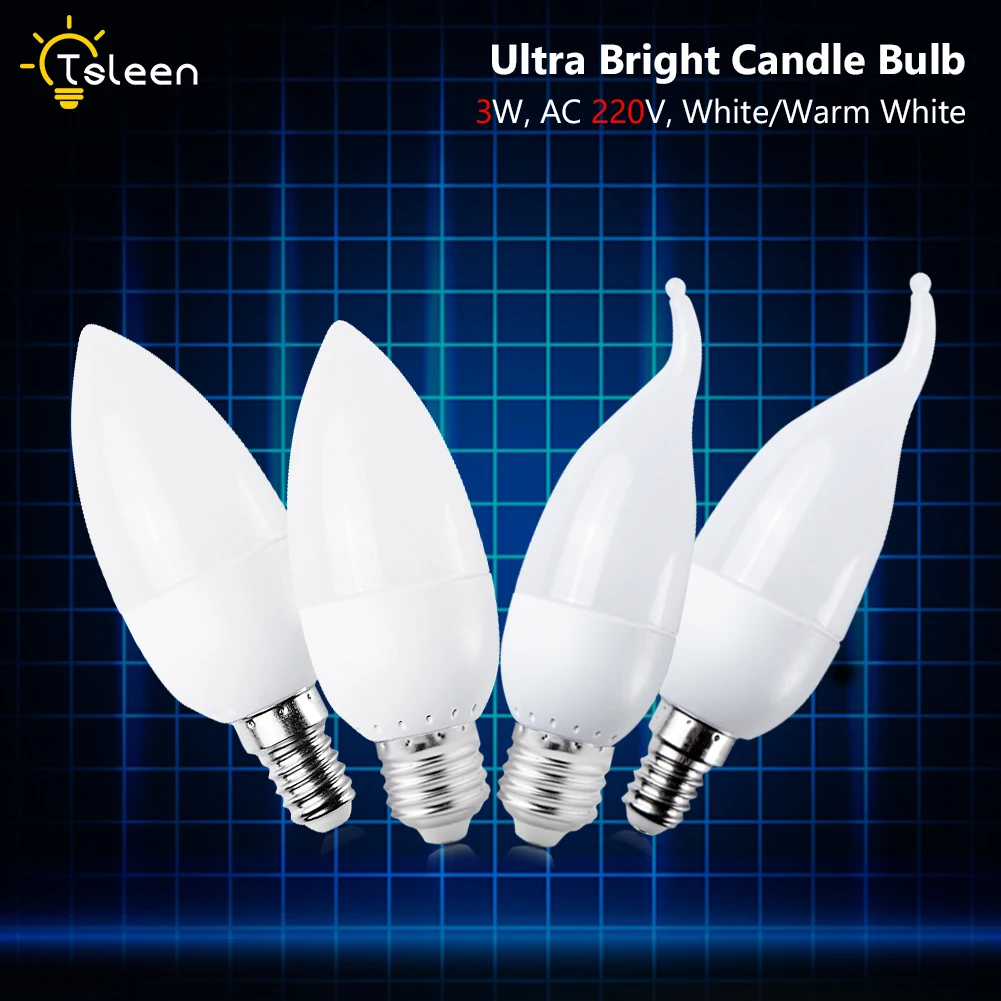 10pcs E14 E27 Home Deco 3W Base Candle White Chandelier Lamp Warm Candle Bulb Light LED Bulb SMD for Energy Saving Lamp Lights
10pcs E14 E27 Home Deco 3W Base Candle White Chandelier Lamp Warm Candle Bulb Light LED Bulb SMD for Energy Saving Lamp Lights