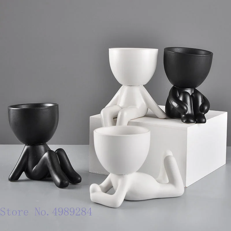 Creative Ceramic Vase Cartoon Villain Human Shaped Flowerpot Black and White Desktop Crafts Ornaments Modern Home Decoration
Creative Ceramic Vase Cartoon Villain Human Shaped Flowerpot Black and White Desktop Crafts Ornaments Modern Home Decoration