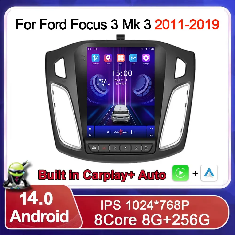 9 7-дюймовый беспроводной Carplay 4G DSP Android автомобильный радиоприемник GPS для Ford Focus 3 Mk
