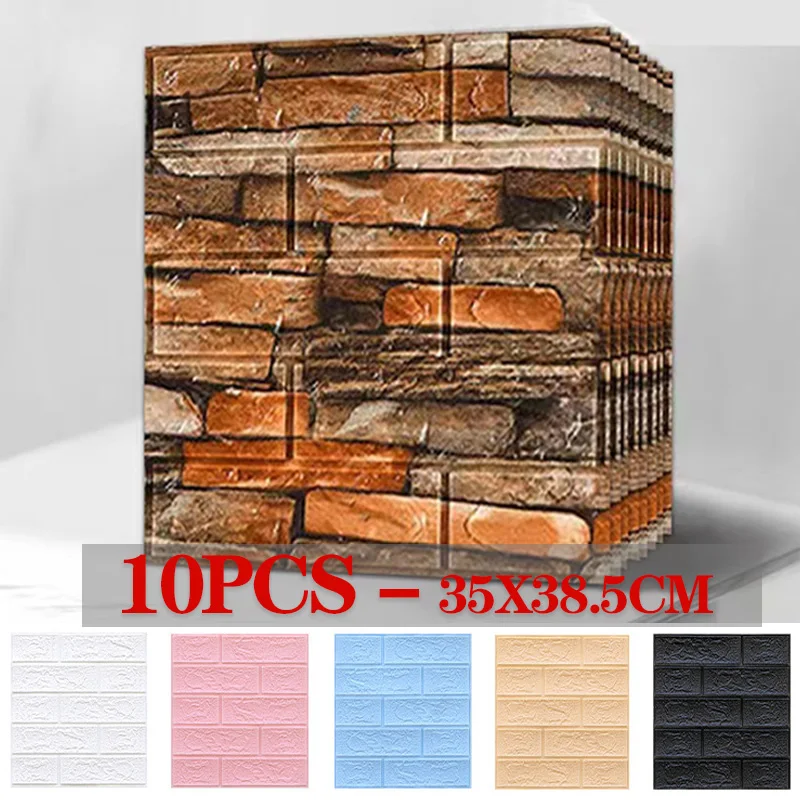 10Pcs 3D Brick Wall Stickers Wallpaper Self-Adehesive Brick PE Foam Stone for Kids Children's Room Living Room
10Pcs 3D Brick Wall Stickers Wallpaper Self-Adehesive Brick PE Foam Stone for Kids Children's Room Living Room