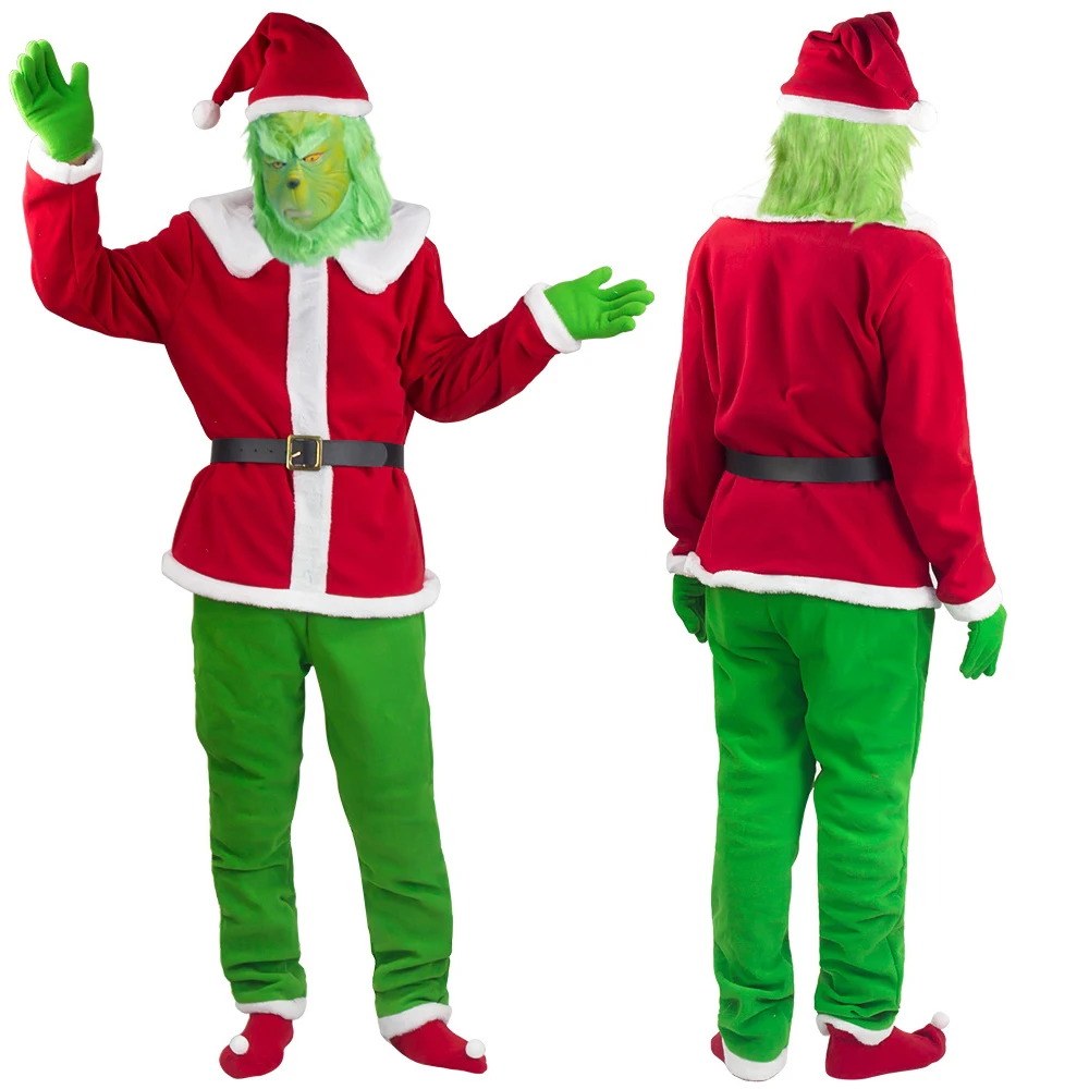 Santa Claus Green Monster Cosplay Costume Adult Unisex Clothes Top Pants Mask Set Christmas Clothes Winter Plush Warm Outfit
Santa Claus Green Monster Cosplay Costume Adult Unisex Clothes Top Pants Mask Set Christmas Clothes Winter Plush Warm Outfit