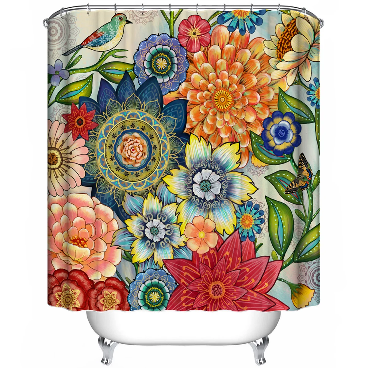 Polyester Fabric Shower Curtain Pastoral Flowers Printed Bath Curtain with Hooks Waterproof Bathroom Shower Curtains 180x180CM
Polyester Fabric Shower Curtain Pastoral Flowers Printed Bath Curtain with Hooks Waterproof Bathroom Shower Curtains 180x180CM