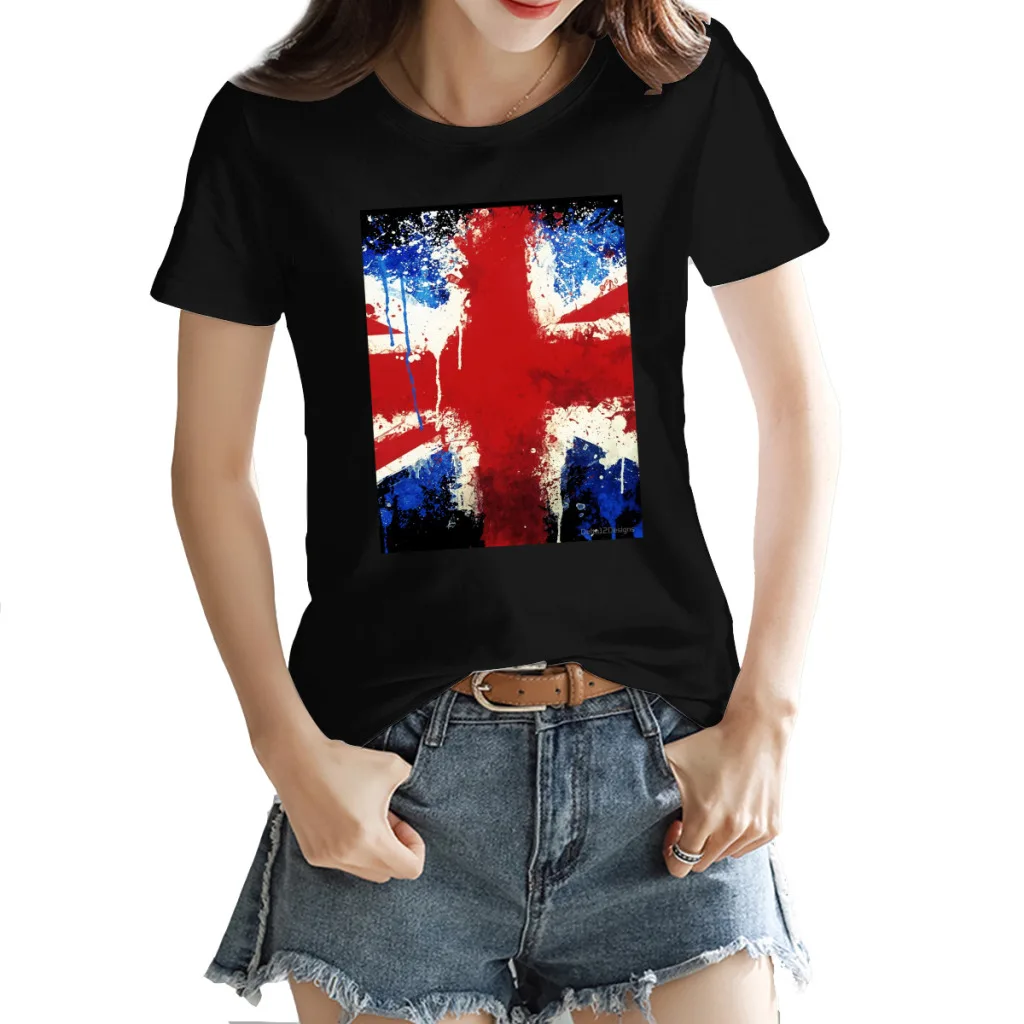 Splattered Union Jack Women's T-shirt Funny Graphic Black Joke Tees Tops European Size
Splattered Union Jack Women's T-shirt Funny Graphic Black Joke Tees Tops European Size