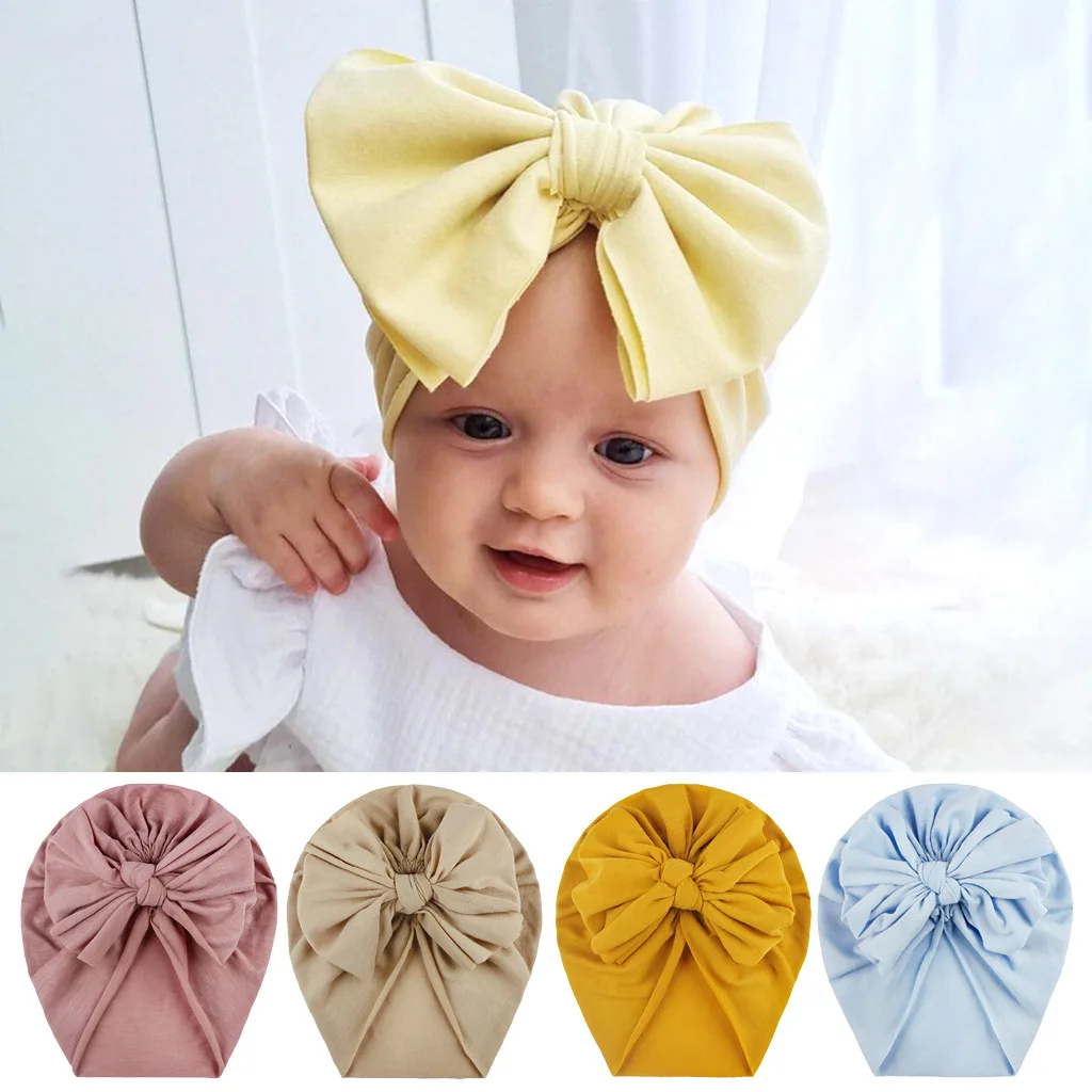Turban Knot Head Wraps Baby Kids Bonnet Beanie Solid Color Baby Hat Big Bowknot Baby Girl Hat Newborn Photography Props
Turban Knot Head Wraps Baby Kids Bonnet Beanie Solid Color Baby Hat Big Bowknot Baby Girl Hat Newborn Photography Props