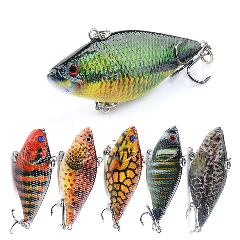 

6.6cm/11.5g Crankbait VIB Minnow Hard Bait Fishing Popper Spoon Lure Treble Worms Jigs Hook Fishing Bait Sinking Lure for Bass