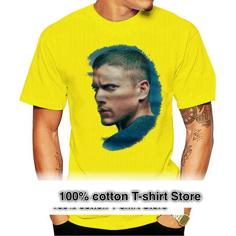 

Мужская футболка с надписью «побег из тюрьмы», Майкла скуфилда, для чистого хлопка, мужские футболки с круглым вырезом, забавная футболка, новинка, женская футболка
