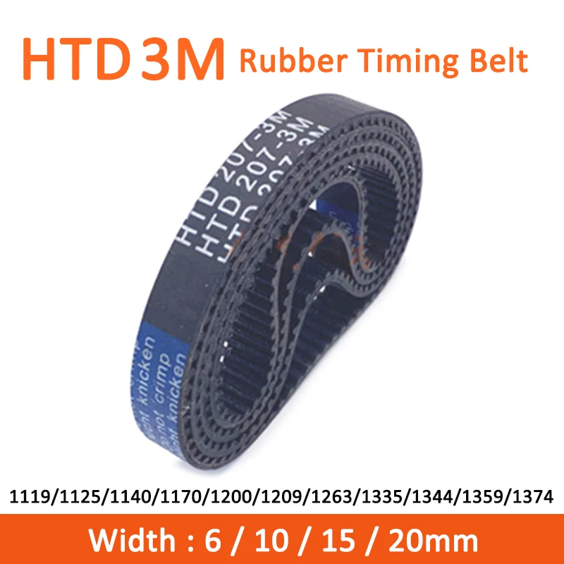 1pc HTD3M Timing Belt 1119/1125/1140/1170/1200/1209/1263/1335/1344/1359/1374mm Width 6/10/15/20 Rubber Closed Synchronous Belt
1pc HTD3M Timing Belt 1119/1125/1140/1170/1200/1209/1263/1335/1344/1359/1374mm Width 6/10/15/20 Rubber Closed Synchronous Belt