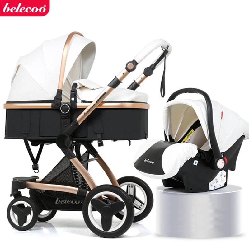 

Прогулочная коляска Belecoo 3 в 1 из экокожи, легкая коляска, каретка для младенцев в некоторых странах, без налогов