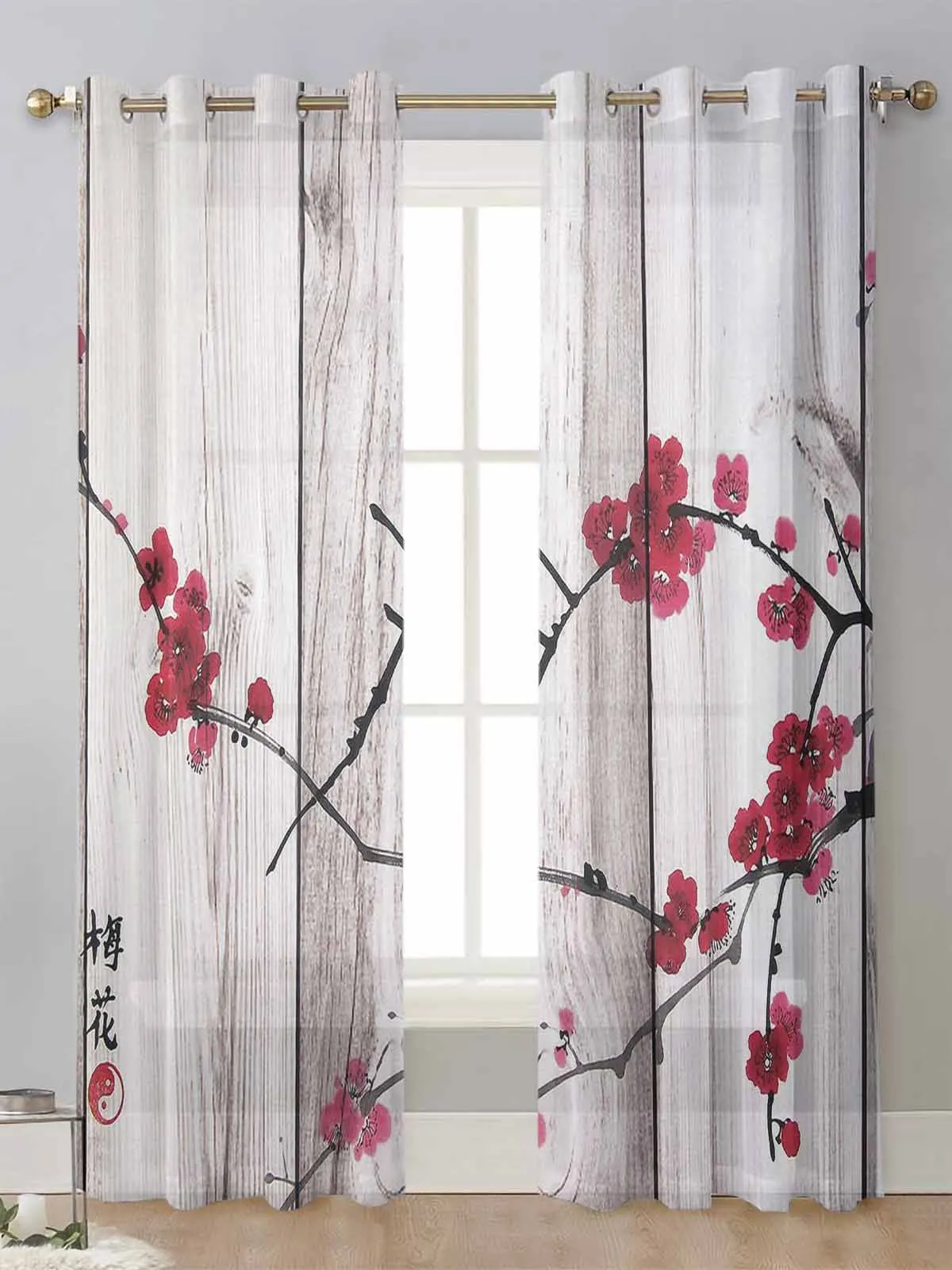 Vintage Wood Textured Ink Plum Blossom Sheer Curtains For Living Room Window Voile Tulle Curtain Cortinas Drapes Home Decor
Vintage Wood Textured Ink Plum Blossom Sheer Curtains For Living Room Window Voile Tulle Curtain Cortinas Drapes Home Decor