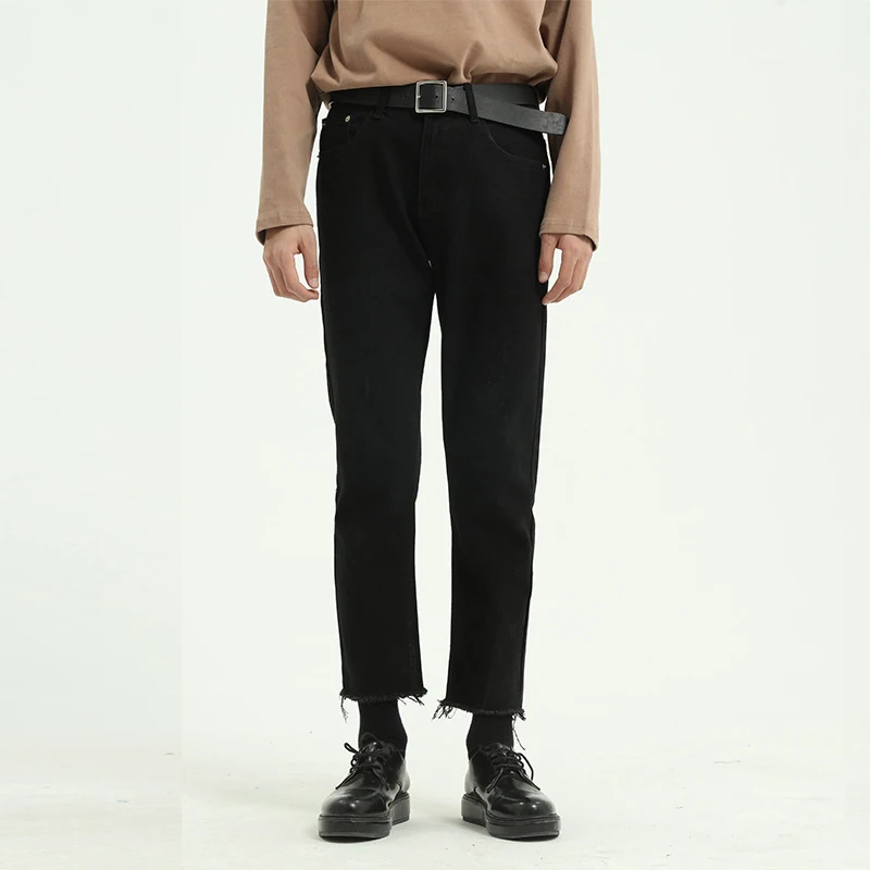 Men Denim Jeans Trousers 2023 New Fashion Black Raw Edge Jeans Slim Feet Cropped Pants Pencil Pants Male Straight Leg Jeans
Men Denim Jeans Trousers 2023 New Fashion Black Raw Edge Jeans Slim Feet Cropped Pants Pencil Pants Male Straight Leg Jeans