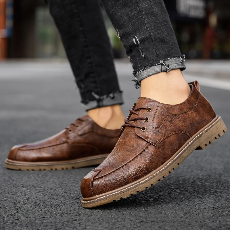 High Quality Mens Leather Shoes Fashion Casual Men Shoes Rubber Lace-up Solid Dress Shoes Formal Oxfords Male Business Footwear
High Quality Mens Leather Shoes Fashion Casual Men Shoes Rubber Lace-up Solid Dress Shoes Formal Oxfords Male Business Footwear