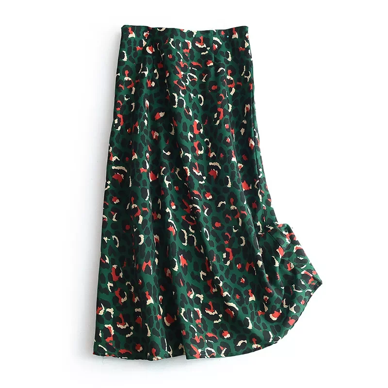 Colorful Leopard Print Long Skirt Women Ladies Green High Waist Split A-line Maxi Skirt Female
Colorful Leopard Print Long Skirt Women Ladies Green High Waist Split A-line Maxi Skirt Female