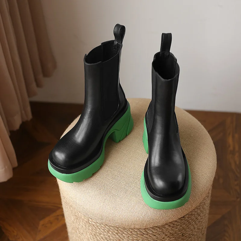 Winter Luxury Brand Punk Gothic Streetwear Women Shoes Green Pink Thick Sole Platform Chunky Heels Slim Chelsea Ankle Boots
Winter Luxury Brand Punk Gothic Streetwear Women Shoes Green Pink Thick Sole Platform Chunky Heels Slim Chelsea Ankle Boots