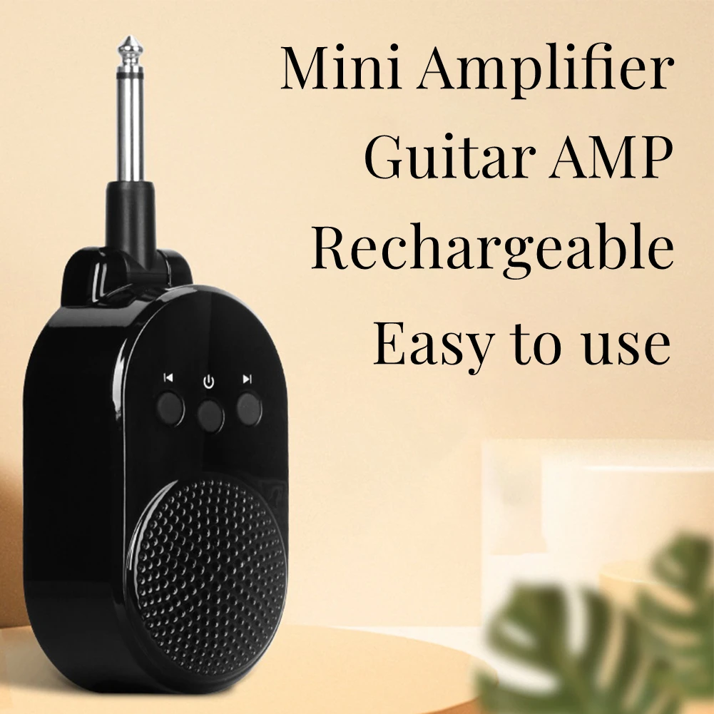 

Mini Amplifier 5W Guitar AMP 6.35mm Plug Rotated 270 Degrees USB Rechargeable For Electric Guitar Bass Accessories