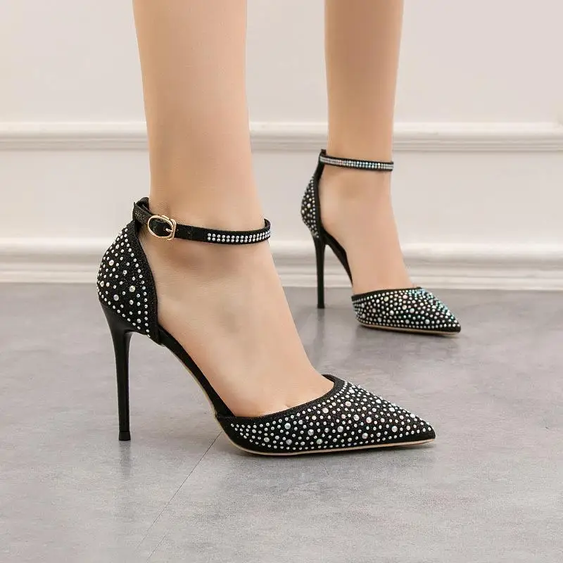 2023 New Designer Women's Sandals 10cm High Heels Stiletto Pointed Toe Hollow Rhinestones Women's Wedding Sandals Women Shoes
2023 New Designer Women's Sandals 10cm High Heels Stiletto Pointed Toe Hollow Rhinestones Women's Wedding Sandals Women Shoes
