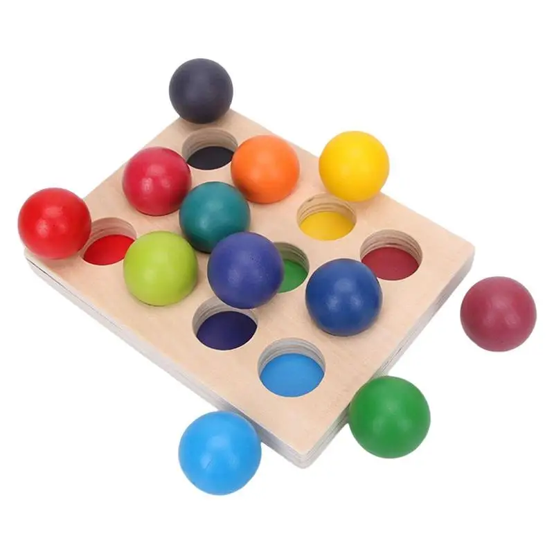 Wooden Montessori Toys for Kids Early Education Preschool Toy Rainbow Ball Matching Sensory Game Color Cognitive Sorting Board 
Wooden Montessori Toys for Kids Early Education Preschool Toy Rainbow Ball Matching Sensory Game Color Cognitive Sorting Board