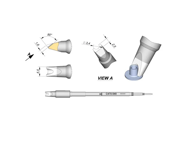 Original JBC Soldering Iron Tip C470-048 C470-019 C470-003 Fit T470-A Handle Pen Soldering Station Welding Tip
Original JBC Soldering Iron Tip C470-048 C470-019 C470-003 Fit T470-A Handle Pen Soldering Station Welding Tip