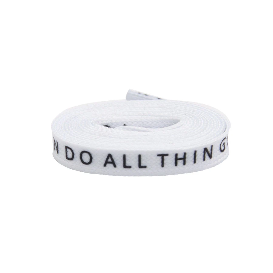 Weiou Lace 8MM Leisure Sneaker Fonts Printing White Tapes Silk Screen Printed Polyester Flat Shoe String Customized Logo Support
Weiou Lace 8MM Leisure Sneaker Fonts Printing White Tapes Silk Screen Printed Polyester Flat Shoe String Customized Logo Support