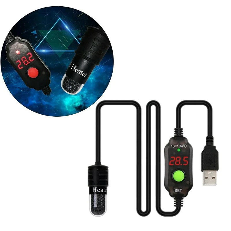 Погружной мини-термостат для аквариума 10 Вт USB | Дом и сад