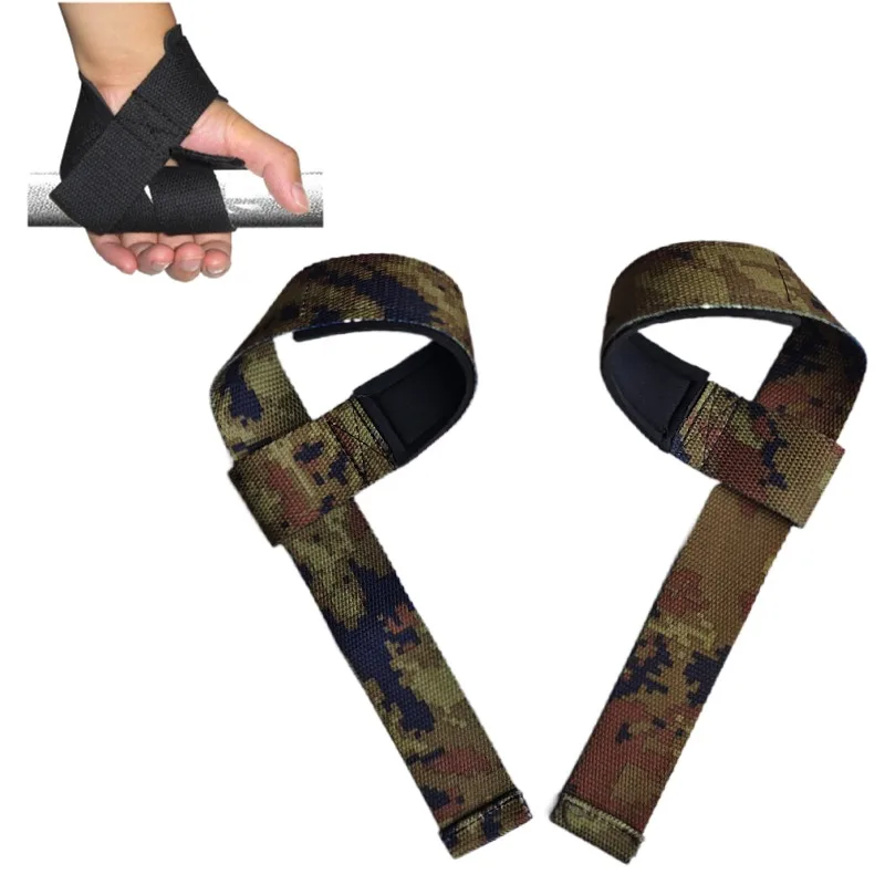 

New Hand Wrist Straps Padded Camo Gym Weight Support Brace Belt Deadlift Fitness Gloves Crossfit Barbells Powerlifting Strap