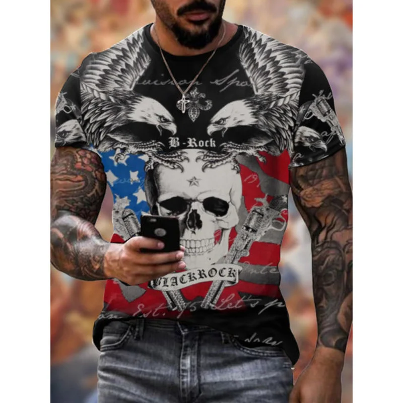Graphic TShirts Men American Eagle Skull Print T-shirt Summer Best Seller Mens Clothing Slim Fit Casual Short Sleeve Shirts Tops
Graphic TShirts Men American Eagle Skull Print T-shirt Summer Best Seller Mens Clothing Slim Fit Casual Short Sleeve Shirts Tops