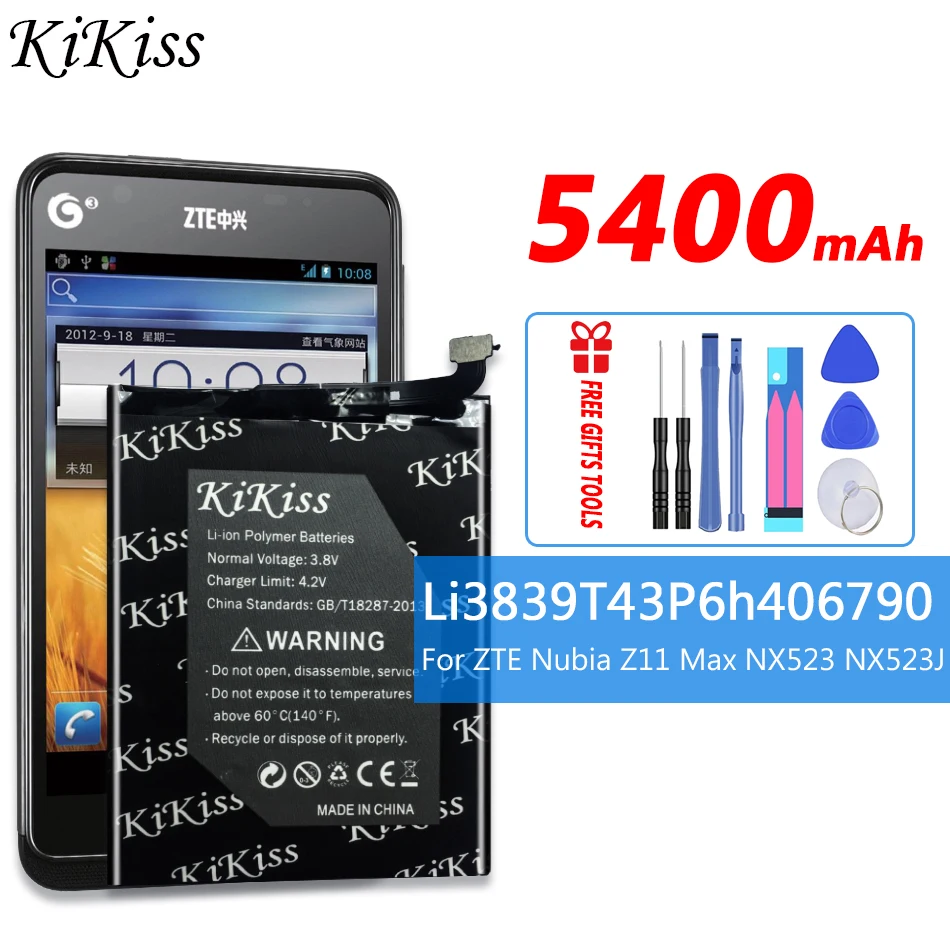 5400mAh Li3839T43P6h406790 Battery Bateria For ZTE Nubia Z11 Max NX523 NX523J NX535J Mobile Phone Batteries +Track Code
5400mAh Li3839T43P6h406790 Battery Bateria For ZTE Nubia Z11 Max NX523 NX523J NX535J Mobile Phone Batteries +Track Code