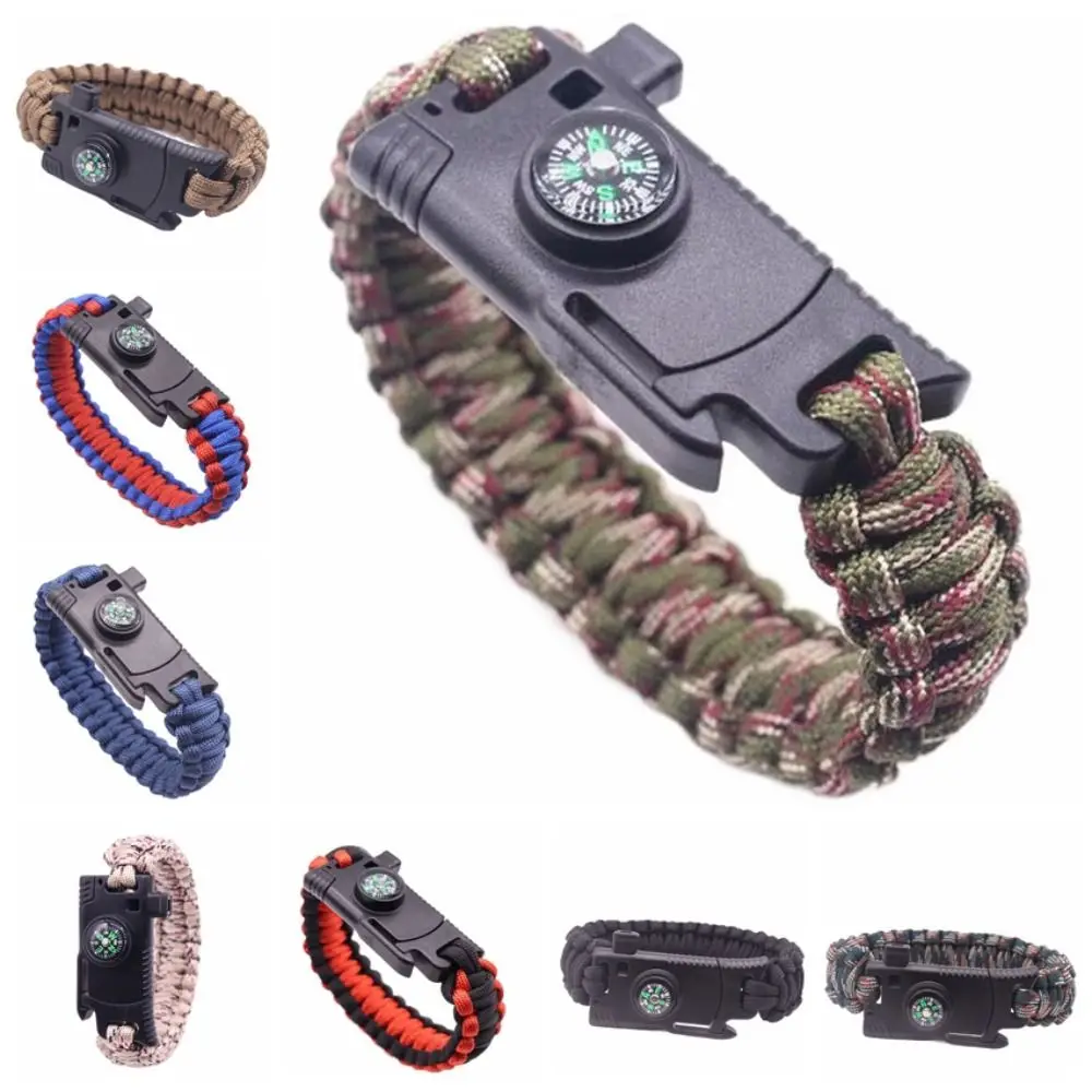 

3 in 1 Bracelet Survival Compass Multifunction Emergency Paracord Led Light Lashings Emergency Rope Bangles Climbing