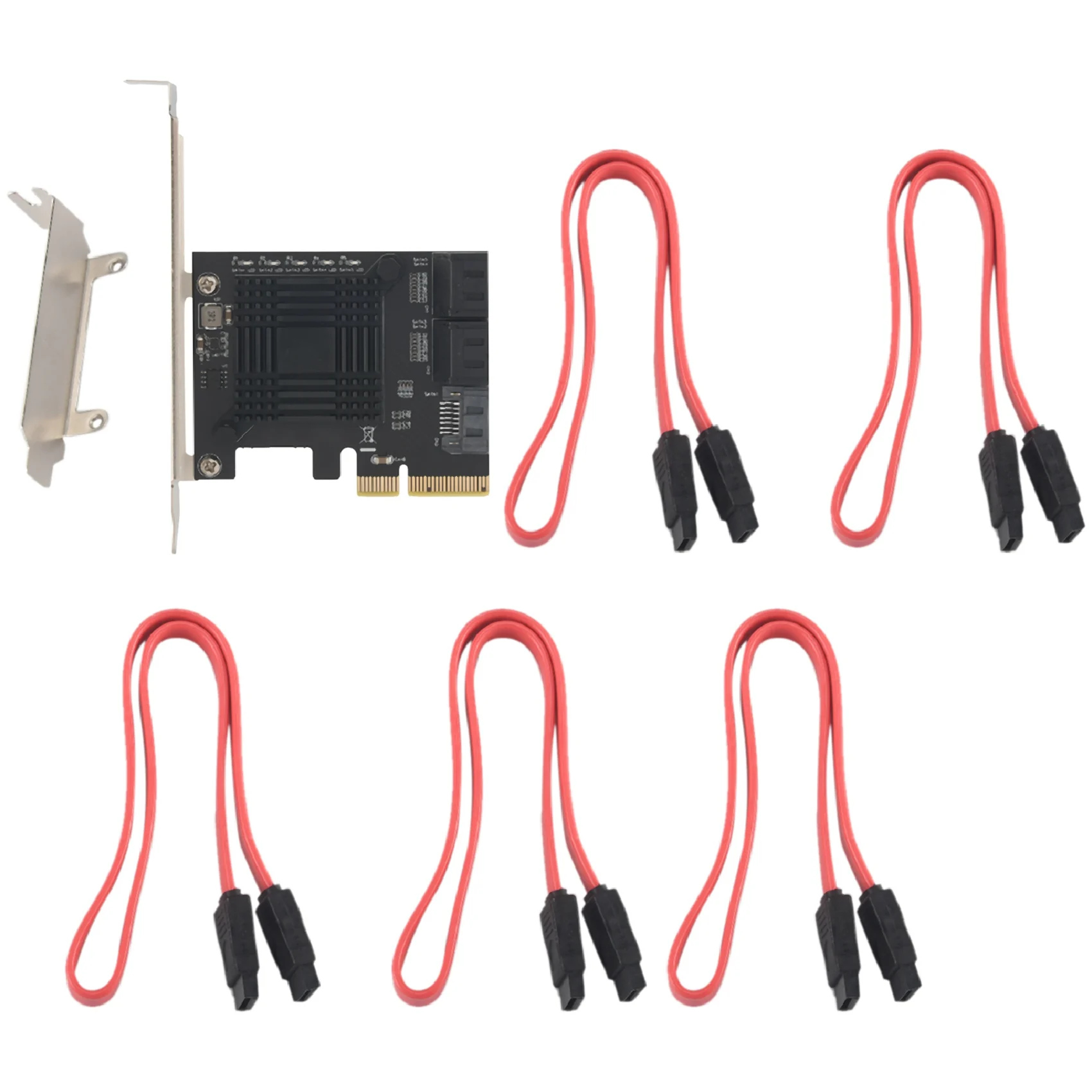 PCIE to 5-Port SATA III 6 Gbps SATA Controller Expansion Card Computer Chassis Adapter Card JMB585 with 5 Cables
PCIE to 5-Port SATA III 6 Gbps SATA Controller Expansion Card Computer Chassis Adapter Card JMB585 with 5 Cables