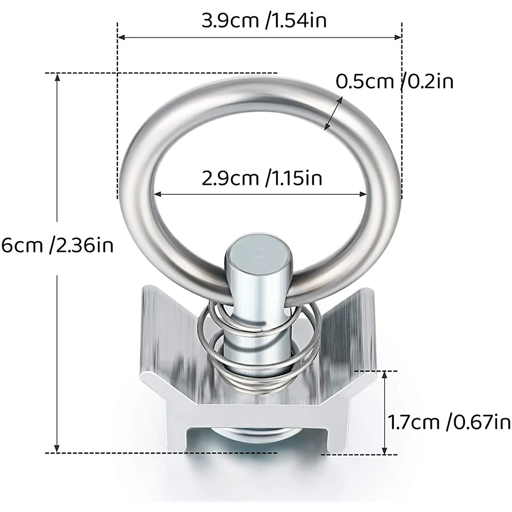 10Pcs Single Stud Fitting L Track 4,000LB Capacity with Stainless Steel Round Ring Aluminum Keeper Cargo Control
10Pcs Single Stud Fitting L Track 4,000LB Capacity with Stainless Steel Round Ring Aluminum Keeper Cargo Control