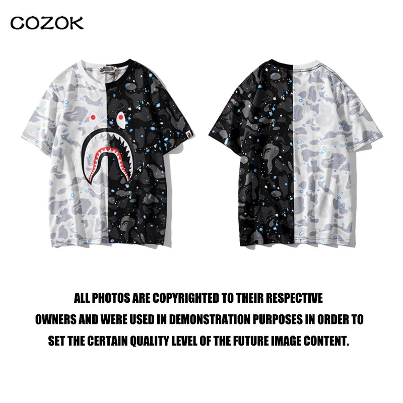 Camouflage luminous starry sky short sleeve Bape Shark Head Camouflage Luminous Starry Stitching Short-sleeved T-shirt
Camouflage luminous starry sky short sleeve Bape Shark Head Camouflage Luminous Starry Stitching Short-sleeved T-shirt