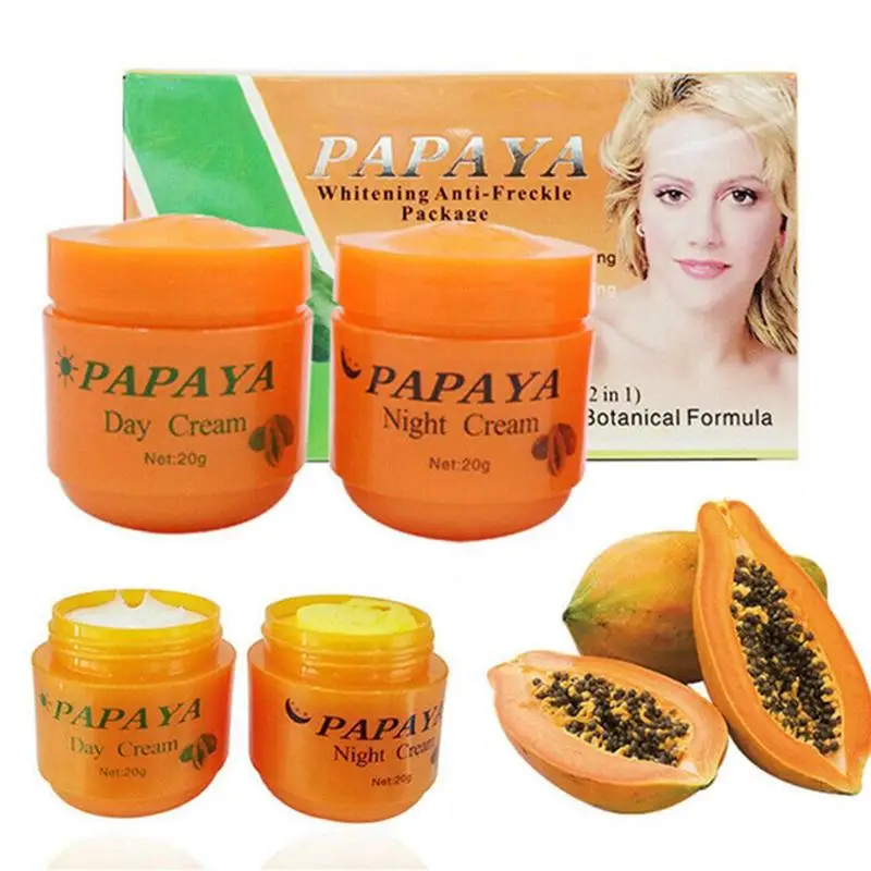 2pcs Papaya Day Cream And Night Cream Improves Vitamin C's Dark Skin Whitening Moisturizer Anti-freckle Refreshing
2pcs Papaya Day Cream And Night Cream Improves Vitamin C's Dark Skin Whitening Moisturizer Anti-freckle Refreshing