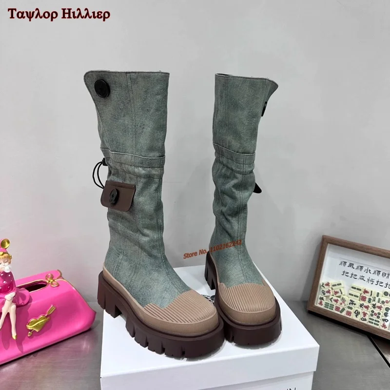 Knee-Length Goth Shoes Platform Shell Toe Thick Bottom Buttons Fashion All-Match Casual Slim Tooling Denim Knight Boots Trendy
Knee-Length Goth Shoes Platform Shell Toe Thick Bottom Buttons Fashion All-Match Casual Slim Tooling Denim Knight Boots Trendy