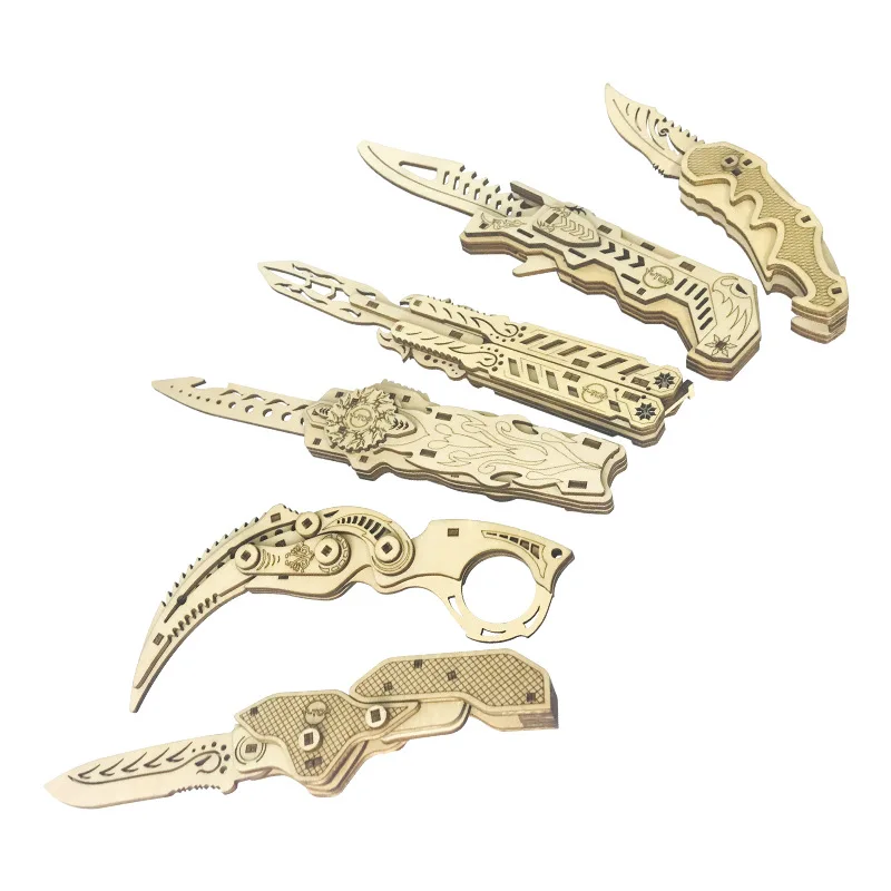Apex Butterfly Knife Wooden Weapon Toys Sword Foldable DIY Hand-assembled Military Tactical Knife Display Model Gifts for Boys
Apex Butterfly Knife Wooden Weapon Toys Sword Foldable DIY Hand-assembled Military Tactical Knife Display Model Gifts for Boys