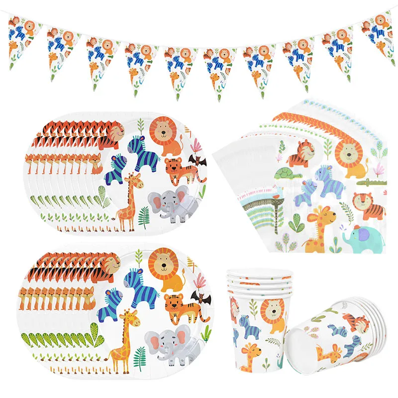 Jungle Animal Disposable Party Tableware Plate Cup Napkin Safari Party Decor Birthday Party Decoration Kids Baby Shower Supplies
Jungle Animal Disposable Party Tableware Plate Cup Napkin Safari Party Decor Birthday Party Decoration Kids Baby Shower Supplies