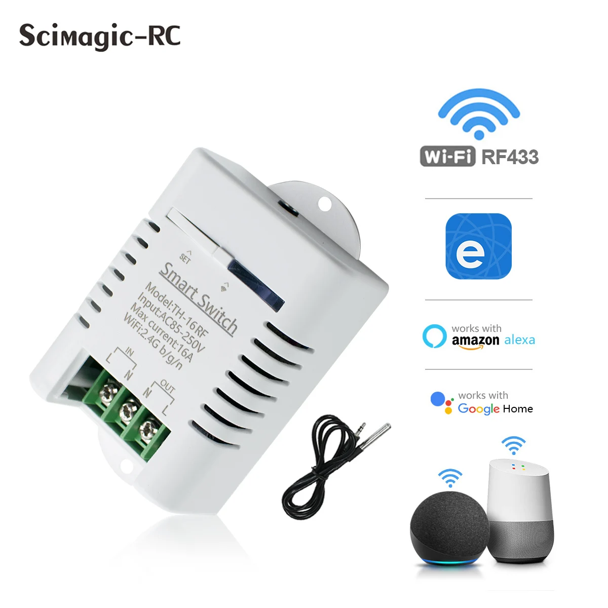 Tuya EweLink Smart Wifi Switch 110V 220V Monitoring Temperature Wireless Waterproof Temperature Sensor With Alexa Google Home
Tuya EweLink Smart Wifi Switch 110V 220V Monitoring Temperature Wireless Waterproof Temperature Sensor With Alexa Google Home