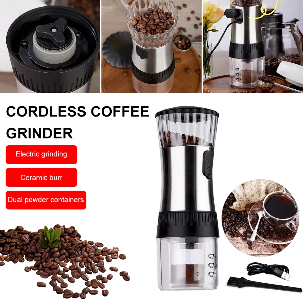 Electric Burr Coffee Grinder 1-5 Cups Automatic Conical Burr Coffee Bean Grinder with 4 Grind Settings Rechargeable for Espresso
Electric Burr Coffee Grinder 1-5 Cups Automatic Conical Burr Coffee Bean Grinder with 4 Grind Settings Rechargeable for Espresso
