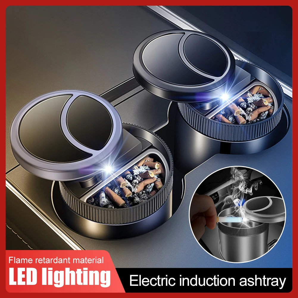 Car Smart Ashtray Automatic Opening and Closing with LED Light Infrared Sensor Metal Smokeless Ashtray with Lid Sealing Ring
Car Smart Ashtray Automatic Opening and Closing with LED Light Infrared Sensor Metal Smokeless Ashtray with Lid Sealing Ring