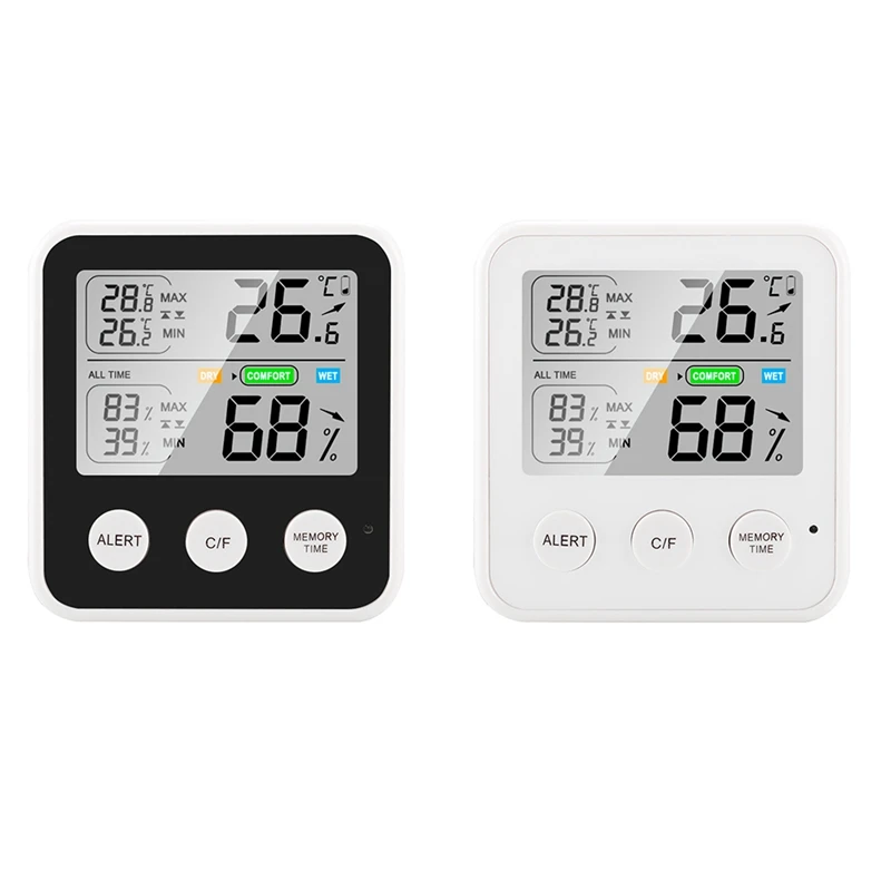 

Электронный цифровой измеритель температуры и влажности, комнатный и уличный термометр, гигрометр, метеостанция с часами