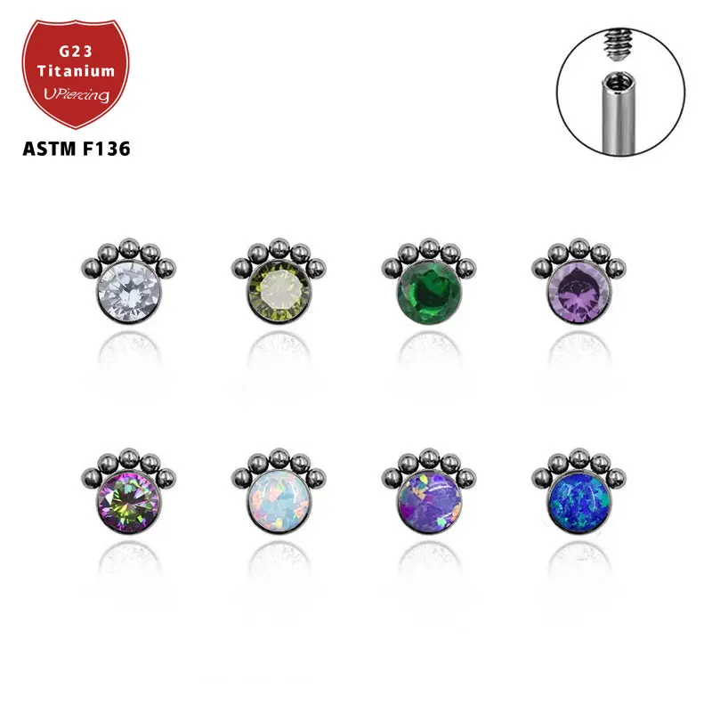 G23 Titanium CZ Large Zircon Set Five Beads String Top Lip Labret Earrings Ear Hole Cartilage Tragus Spiral Earrings Jewelry
G23 Titanium CZ Large Zircon Set Five Beads String Top Lip Labret Earrings Ear Hole Cartilage Tragus Spiral Earrings Jewelry